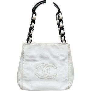 355620AZ (X6) Chanel Shoulder Bag White Leather